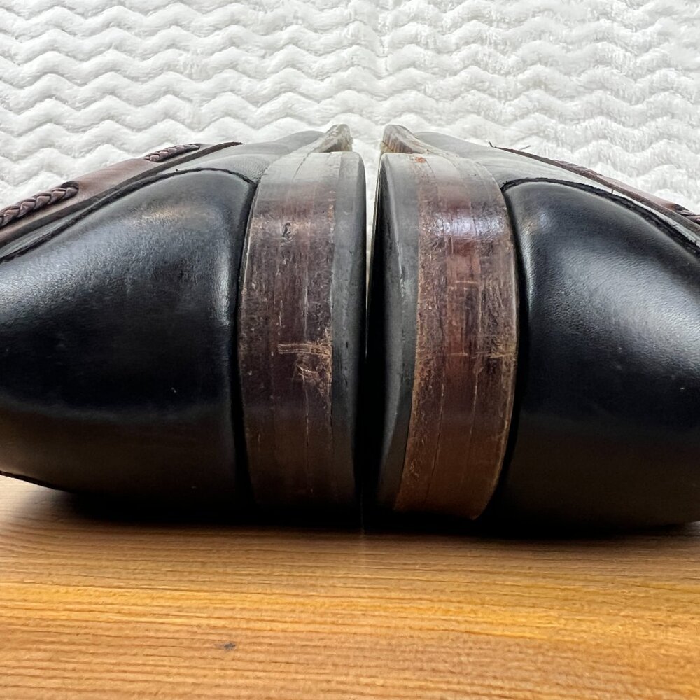 Allen Edmonds Woodstock Loafers Kiltie Braided Tassel Mens 11 B USA Slip On Blk - Picture 16 of 16